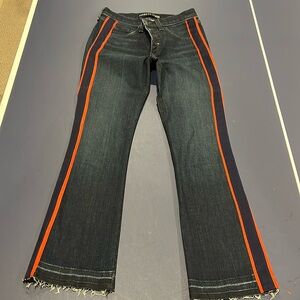 Veronica Beard Carolyn 10” baby boot jeans with red piping